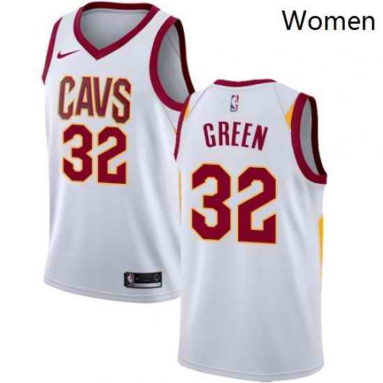 Womens Nike Cleveland Cavaliers 32 Jeff Green Swingman White Home NBA Jersey Association Edition
